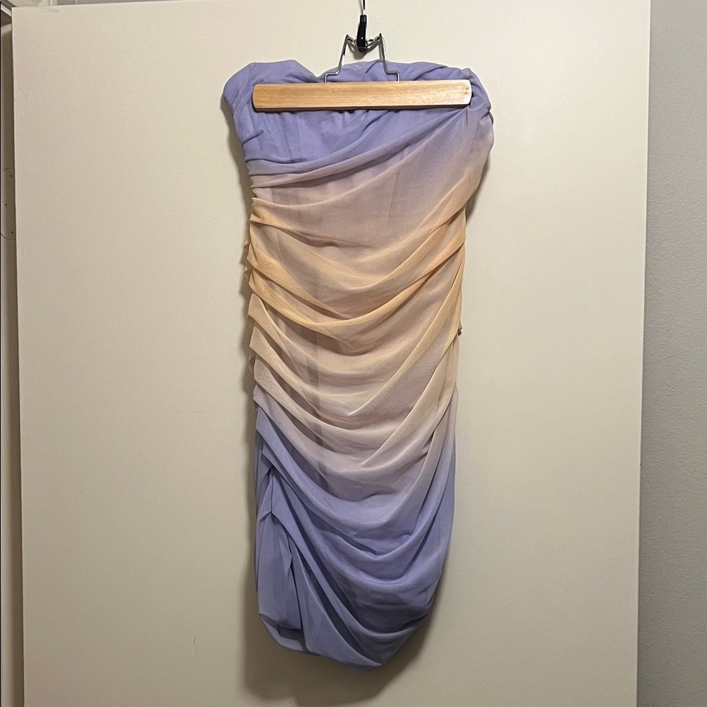 Zara Purple and Cream Mini Dress